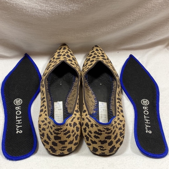 Rothy’s pointed toes animal print flats. - Picture 7 of 8